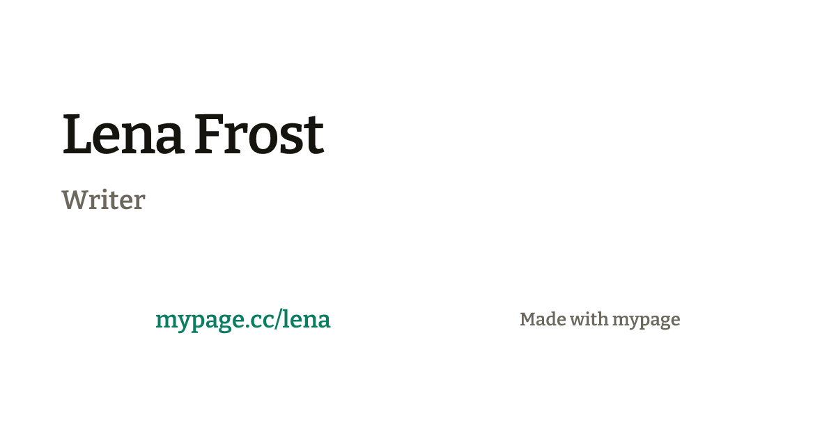 Lena Frost link in bio example